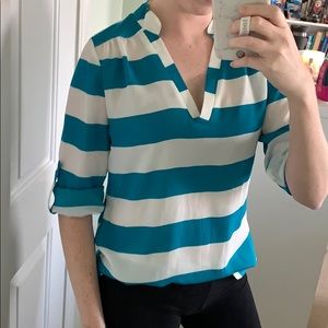 Rue21 blue and white striped top